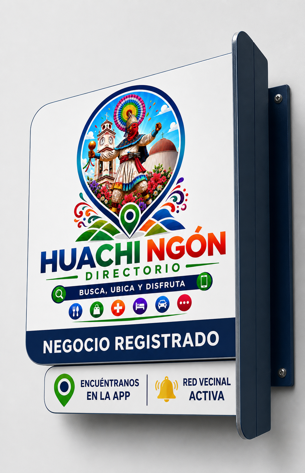 Concepto de publicidad exterior HUACHINGON para negocios registrados